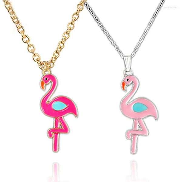 Pendentif Colliers Mignon Rose Alliage Flamingo Collier Accessoire Femme Haute Qualité Bijoux En Métal Va Avec Tout