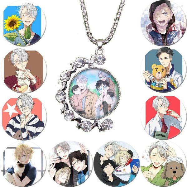 ¡Collar con colgante, bonito collar giratorio de doble cara, Anime YURI! On Yuri Victor Cosplay de lujo Mujer Chica Regalo de Navidad BSDYL