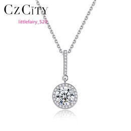 Hanger Kettingen CZCITY Moissanite Diamond Chain Neckless Sieraden Cubaanse Link Maken Zomer Zilveren Lange Ketting Voor Vrouw