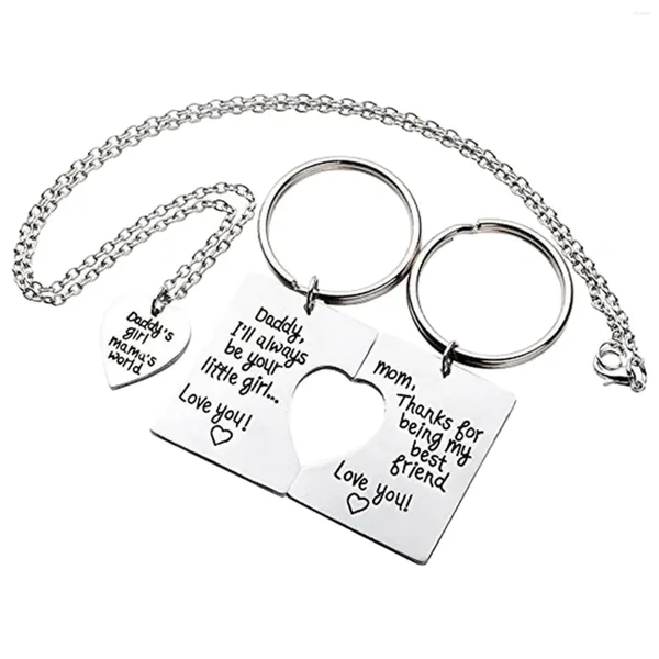 Colliers pendants Girl de papa Mommy's World Thanksgiving Cadeaux pour sa mère romantique Père Collier Kelechain Sœur papa fils papa