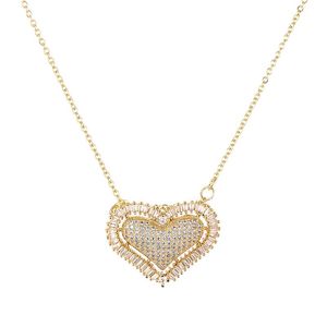 Collares colgantes Daihe Lujo Oro Colorido Corazón Collar Mujeres Buena Suerte Cristal 3A Zirconia Cobre Amor Regalo Joyería