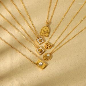 Colliers pendants coquins en acier inoxydable en acier inoxydable à 18 carats en or