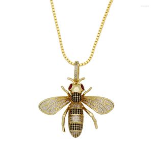 Pendentif Colliers Dainty Big Bee Charme Collier Goutte Pour Homme Punk Hip Hop Bijoux Haute Qualité Or Couleur Miel Petit Ami Saint Valentin