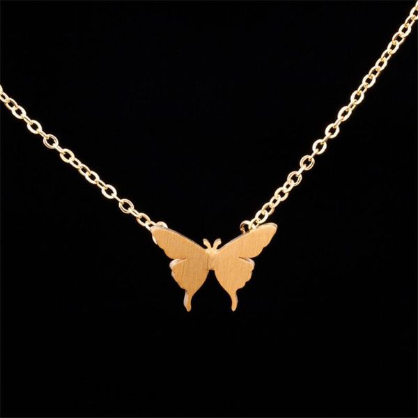 Collares colgantes Dainty Butterfly Charm para mujeres Joyería Animal Collar de cadena de acero inoxidable Gargantilla Regalos para niños Bijoux Femme BFF