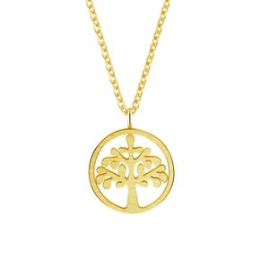 Pendentif Colliers Dainty Cercle Charme Arbre De Vie Collier Femmes Fête Des Mères Cadeau En Acier Inoxydable Chaîne Nature Bijoux Bijoux Femme 2023