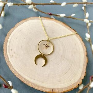 Hanger Kettingen Sierlijke Maan Ketting En Ster Fase Karma Crescent Celestial Boho Hippie Witchy Sieraden Punk Mode Vrouwen Geschenken 2024