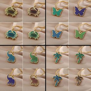 Colliers pendentifs Collier délicat Animal pour papillon Elephant Crab Thermochromic Teen Women Anniversary Jewelry GIF