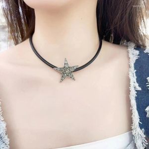 Hanger Kettingen Sierlijke Ster Ketting Unieke Vijfpuntige Kraag Verstelbare Lengte Choker Mode-sieraden Dames Meisje