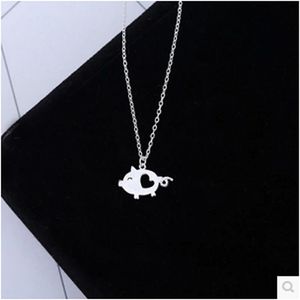 Hanger kettingen madeliefjes 925 Sterling zilveren holle hart varken ketting schattig dierenjuwelen sieraden cadeau voor beschermer minnaar zodiacpendant