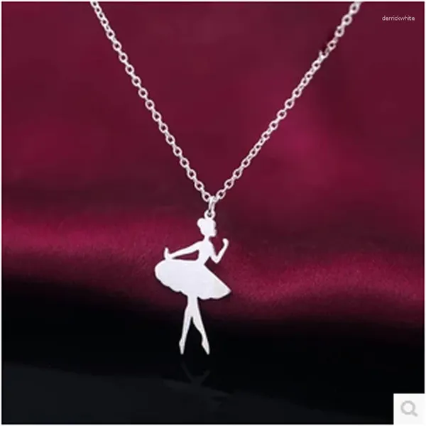 Collares colgantes margaritas 925 plata esterlina hada fairy ballet bailarín de choker obsequio para mujeres Declaración de bodas Joyería