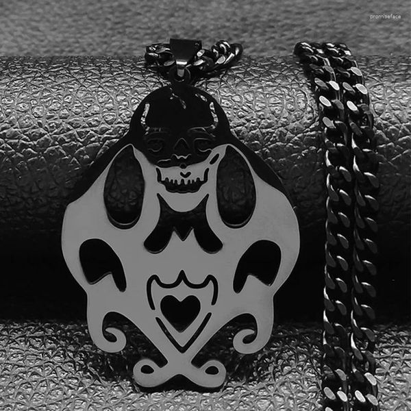 Colliers pendants Collier en acier inoxydable Punk Skull Dark