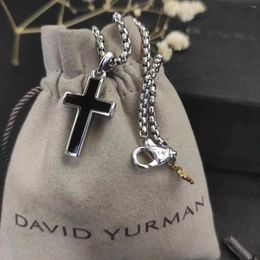 Hanger kettingen David y Sterling Collection Classic Gemstone Cross Six Star Sword Heren en dames paar ketting sieraden