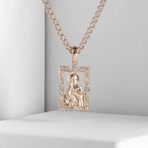 Colliers pendants Collier Davieslee pour femmes hommes 585 Rose Gold Color Virgin Marie Jésus Fashion Fashion Fashion Fashion DGP193