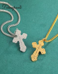 Colliers pendants Dawapara Eastern orthodoxe Collier de croix serbe bijoux en acier inoxydable Talisman Charme Quantum Pendants1148995