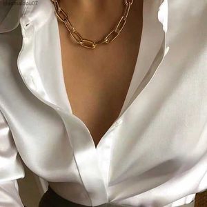 Pendentifs de collier DAXI à la mode couleur or chaîne colliers pour femmes Punk collier Boho Chokers colliers pour femmes bijoux esthétique épais NecklaceL2403L2403