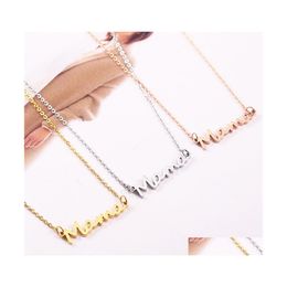 Pendentif Colliers Délicat Lettre Mama Collier Mères Amour Bijoux Minimal Pour Les Mamans Mère Anniversaire Cadeauxz Drop Livraison Pendan Dh7Hz