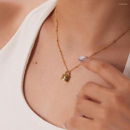 Colares pingentes delicado vintage coração ouro bloqueio colar para mulheres 2022 jóias moda titânio aço o cadeia de luxo gargantilha