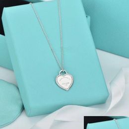 Colliers pendants Deluxe Love Diamond Collier Classic Ladies Girls Girls Holiday Gift 18K Bijoux Gold Factory Wholesale and Retail Drop de Dhypb