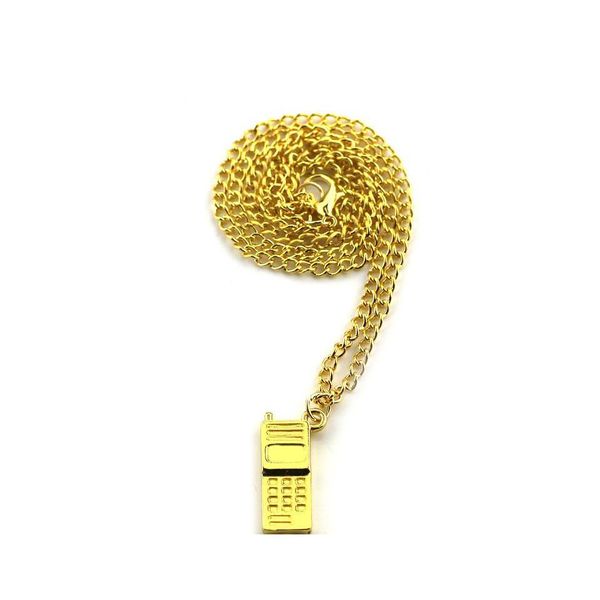 Pendentif Colliers Conception Or Couleur Téléphone Mobile Modèle Collier Pour Femmes Hommes Charme Longue Chaîne Femme Bijoux De Noël Partie Accesso Dhshk