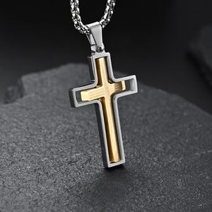 Hanger kettingen ontwerp hiphop christelijke kruis roteerbare Bijbel lange doos keten amulet roestvrijstalen mannelijke heren sieraden