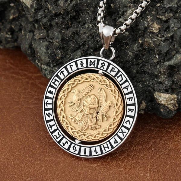 Colliers pendants Design Nordic Rune en acier inoxydable Collier Viking Creative Scandinavian Jewelry Accessoires en gros
