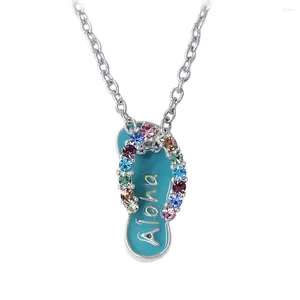 Colliers pendents Design Ocean Beach Style Bijoux Royale en cristal Collier Slipper Collier Hawaii Aloha Label Charm Gift