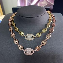 Pendentif Colliers Design Steampunk Choker Collier En Or Pour Femmes Filles Mode Zircon Chaîne Courte Cadeau De Noël Bijoux Zk35Pendant