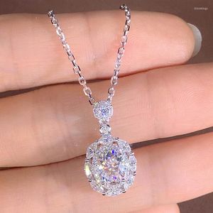 Pendentif Colliers Design Collier De Mariage Pour La Mariée 2023 Moderne Cou Accessoires Argent Couleur Brillant CZ Femmes Bijoux De Mode