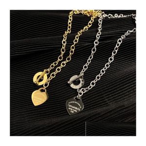 Hangende kettingen Designer mode ketting choker ketting sier vergulde roestvrijstalen letter hanger kettingen voor vrouwen sieraden g dhhgq