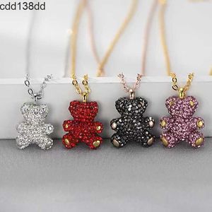 Colliers pendants designer bijoux pour femmes Collier diamant or plaqué avec une chaîne de clarbone pour femmes ours de luxe