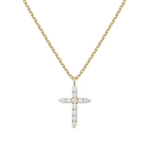 Colliers pendentif collier de créateur plaqué or 14 carats collier croix pour femmes pendentif croix colliers en or femmes 0GN6