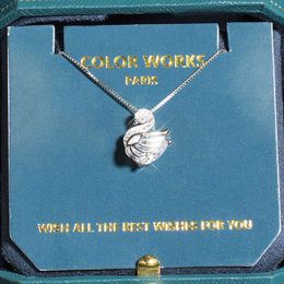 Colliers pendentifs Collier de créateur couleur française fonctionne petit collier de cygne femmes S925 argent sterling lumière luxe petite foule cadeau de luxe