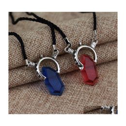 Pendentif Colliers Devil May Cry 5 Collier Dante Vergil Rouge Bleu Cristal Film Bijoux Necklac Yydhhome Drop Delivery Pendentifs Dhmkx