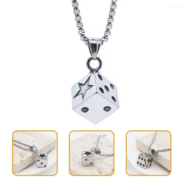 Pendentif Colliers Dés Collier Hommes Esthétique Femmes Métal Femmes Titane Acier Pour Chaîne Homme Mâle