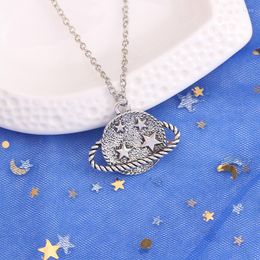 Collares colgantes DIY Bohemia aleación estrellas mapa satélite antiguo para hombres mujeres collar hecho a mano joyería regalos 2023