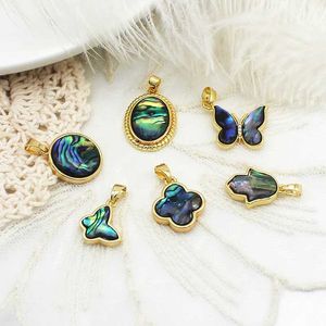 Hangende kettingen Diy sieraden accessoires sterrenheme abalone shell vlinder vierbladige klaver hanger voor ketting armband 240410