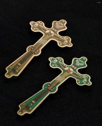 Pendentif Colliers Diyalo Crucifix Jésus-Christ sur la croix Prière orthodoxe Suspendu Décor mural Église Main tenant la bénédiction Ornement Craft GIF