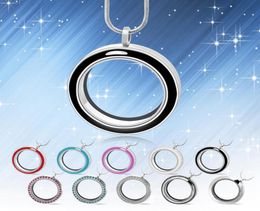 Hangende kettingen diylock 30 mm ronde glas zwevende charme mededeling geheugenketens inbegrepen voor LSFL024Pendant6877163