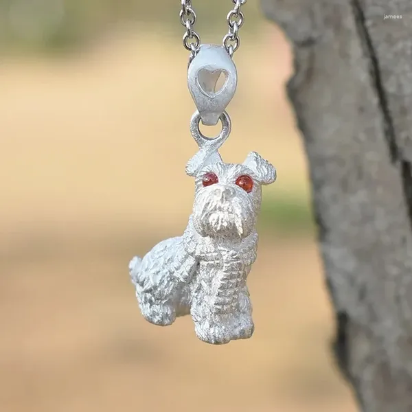 Collares colgantes Entusiastas del perro Schnauzer Collar Creatividad Diseño lindo y único Regalos de cadena de suéter para novia