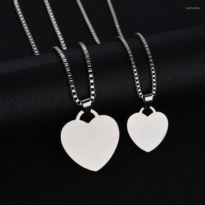 Collares pendientes Etiqueta de perro Collar de cadena Acero inoxidable Negro Oro Plata Color En blanco Forma de corazón Para Mujeres Hombre Colgantes Gargantilla Joyería