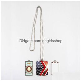 Pendant Necklaces Dog Tag Pendants For Dye Sublimation Shield Rec Necklace Thermal Transfer Printing Diy Custom Consumable Drop Delive Dhlsx