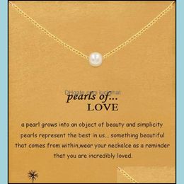 Colliers à pendentif Dogeared Collier avec perles d'amour Sier et or Noble Délicat No Fade 5952 Drop Delivery Bijoux Pendentifs Otz5Q