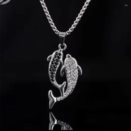 Pendentif Colliers Dolphin Love pour hommes et femmes Édition coréenne Sen Série Fishtail Collier Réseau Rouge Frais Petit Groupe Juif