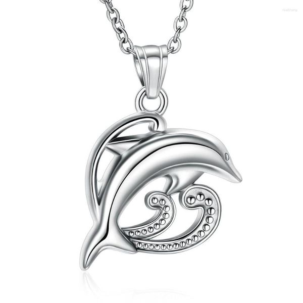 Pendentif Colliers Dauphin Urne Collier Pour Les Cendres D'animaux Humains En Acier Inoxydable Crémation Souvenir Mémorial Bijoux Cadeau