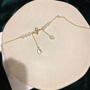 Hanger kettingen koepelcamera's allnewme luxe kristal hol uit vlindervleugels voor vrouwen zoetwater parel choker ketting bruiloft aa230428