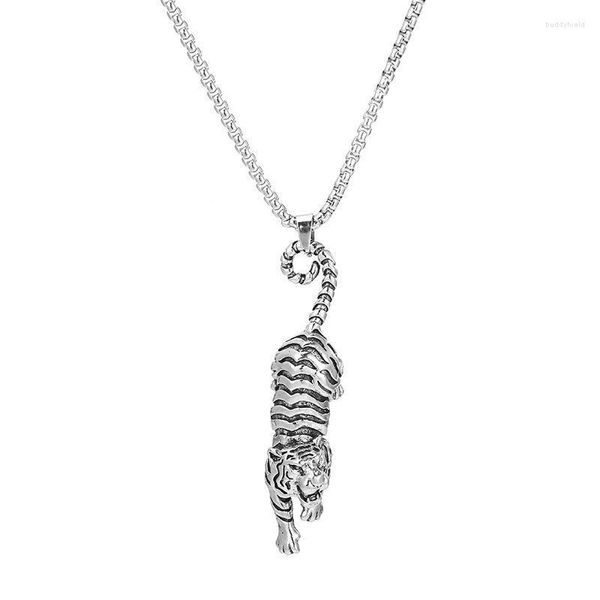 Pendentif Colliers Dominateur Hommes Downhill Tiger Collier Polyvalent Hip Hop Style Chinois Chandail Chaîne