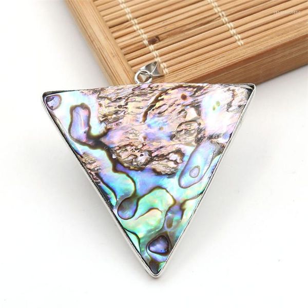 DoreenBeads Pendentifs en coquille d'ormeau en alliage de zinc (sans plomb et nickel) couleur argent géométrique rond ovale multicolore bijoux à bricoler soi-même