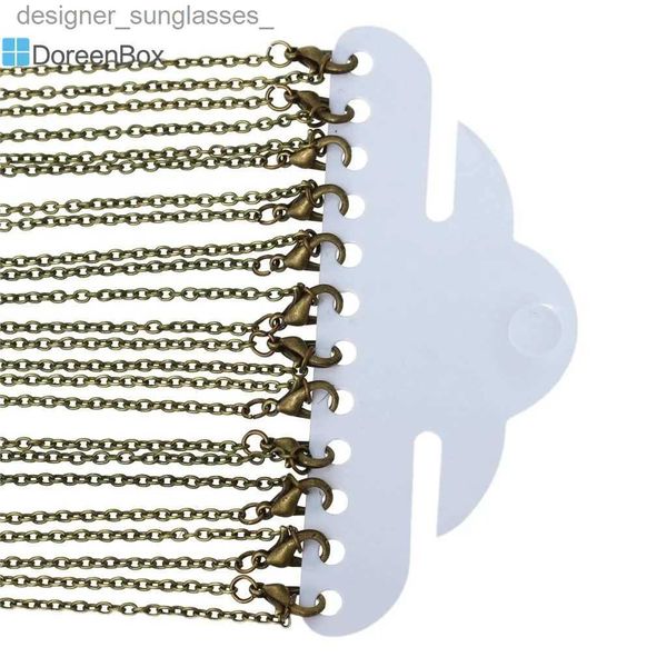 Pendentif Colliers DoreenBox Bijoux Collier Antique Bronze Câble Chaînes Plomb Et Nickel Sûr Homard Fermoir Chandail Chaîne DIY Pour Les Femmes 62 cm 12PcsL231218