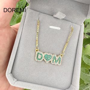 Pendentif Colliers Doremi nom personnalisé collier cristal coloré pierre de naissance personnalisé bulle bijoux pour femmes mère 231102