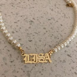 Pendentif Colliers Doremi inoxydable personnalisé nom collier personnalisé perle or plaque signalétique pour femmes bijoux cadeau 230825